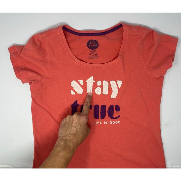 Life is Good Stay True Women's Classic Fit Applique Size XL Pre-Owned fair - Picture 9 of 9